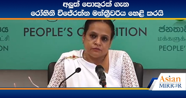 අලුත් පොකුරක් ගැන රෝහිනි විජේරත්න මන්ත්‍රීවරිය හෙළි කරයි