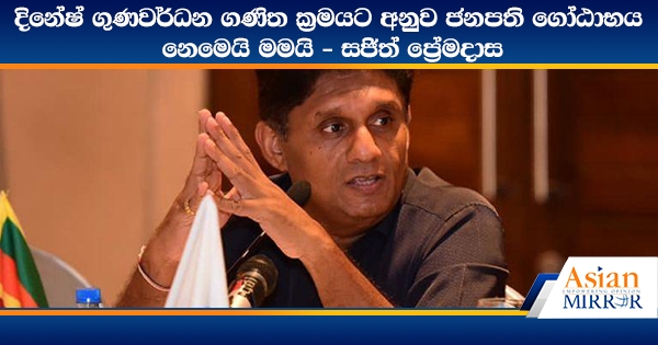 දිනේෂ් ගුණවර්ධන ගණිත ක්‍රමයට අනුව ජනපති ගෝඨාභය නෙමෙයි මමයි - සජිත් ප්‍රේමදාස